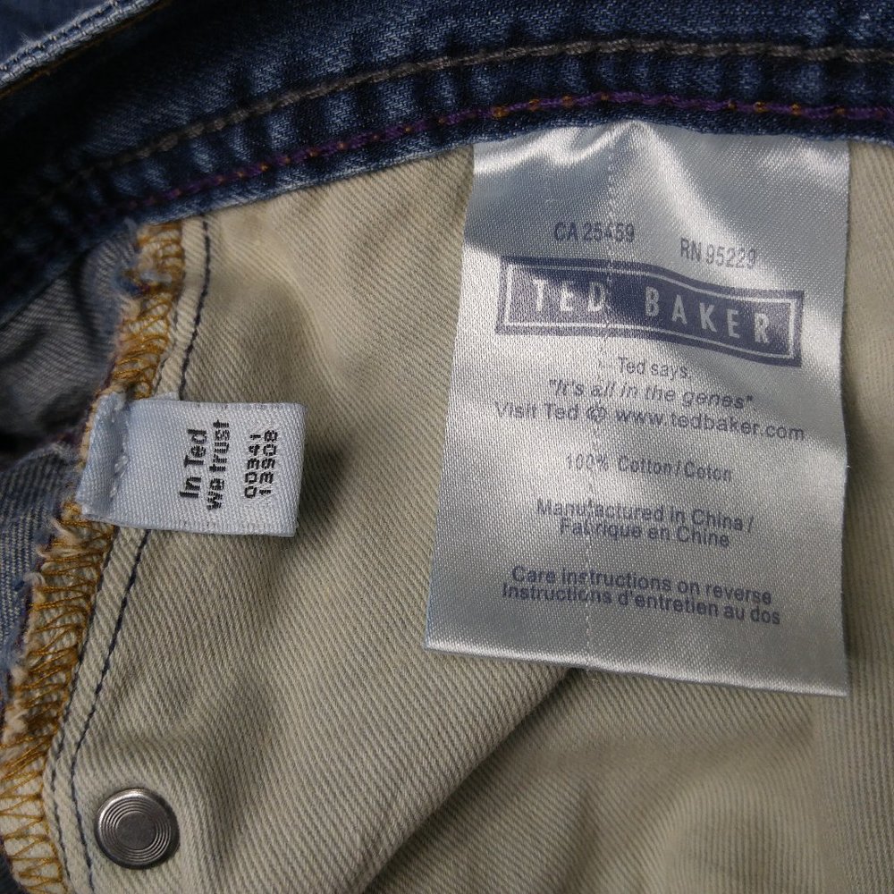 Ted Baker Dixie Deans Straight Jeans Men's 30R Button Fly C057 - Picture 5 of 10